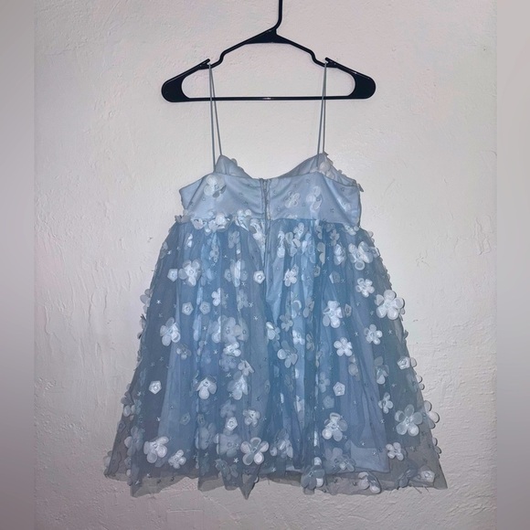 New Entry Size Medium light Blue Altar’d State 3D Floral Mesh Babydoll - Picture 4 of 7